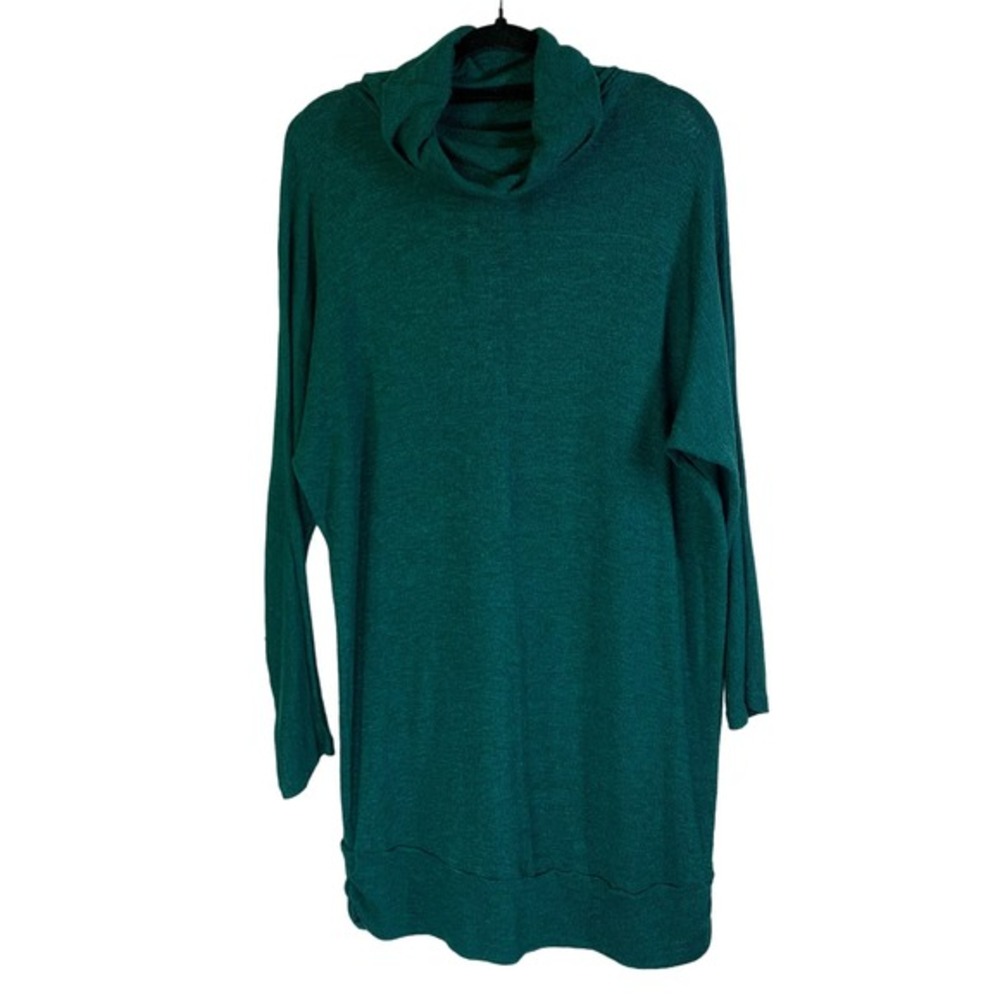 LANE BRYANT Green Turtleneck Oversized Pullover Tunic‎ Sweater